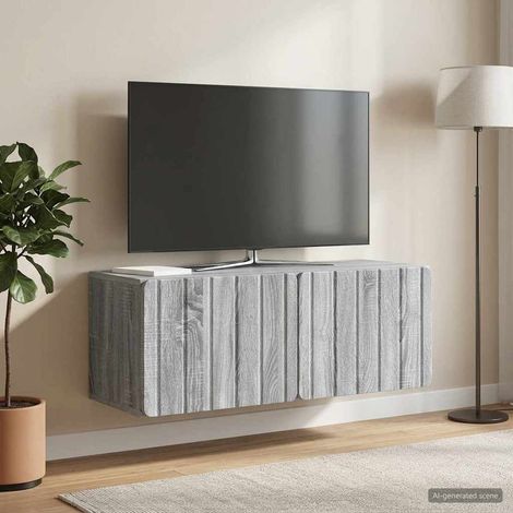 Wandmontierter TV-Schrank 78,5 x 31 x 30 cm Sonoma-Grau (1/5)