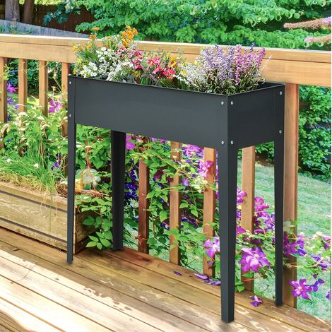 Huerto urbano elevado de metal 100x30x80 cm OKMYHOME (1/4)
