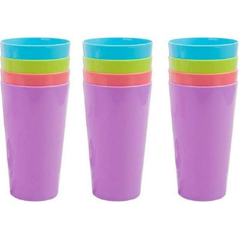 Juego de 12 vasos, plástico sin BPA, 518 ml, reutilizables, aptos para lavavajillas, para niños, fiestas y el hogar. (1/5)