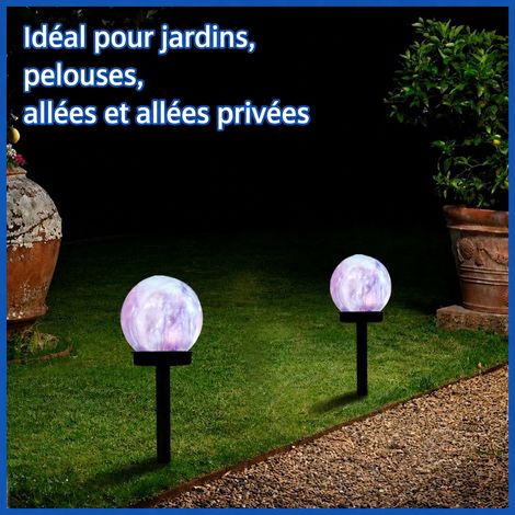 Lampe solaire de jardin boule étoilée rouge lumière multicolore LED à piquer réf 4316 80 g – Livraison gratuite