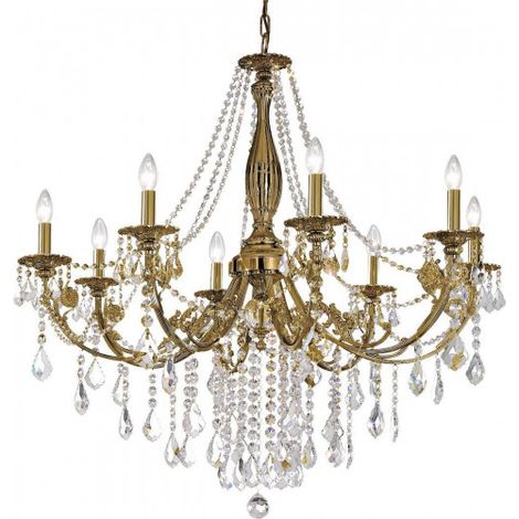 Kolarz PISANI CRYSTAL Lustres en cristal à plusieurs bras 8 lumières laiton antique (1/5)