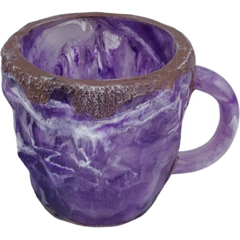 Kaffeetasse aus natürlichem Achat-Mineralkristall, lila Kristallbecher für Zuhause oder Büro (1/5)
