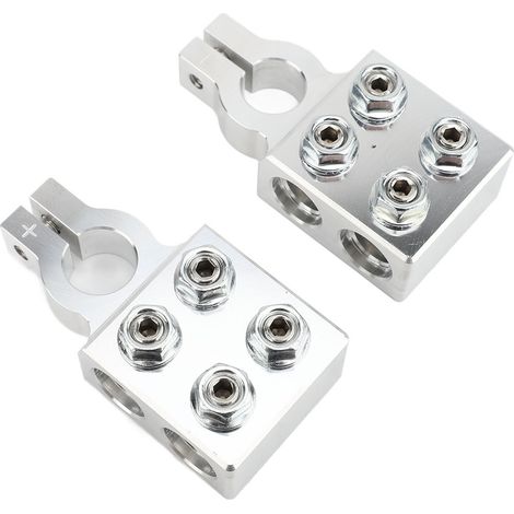 Connecteurs de bornes de batterie à 8 voies, 12-24V, pinces positives et négatives, extrémités de poteau pour autoradio (1/2)