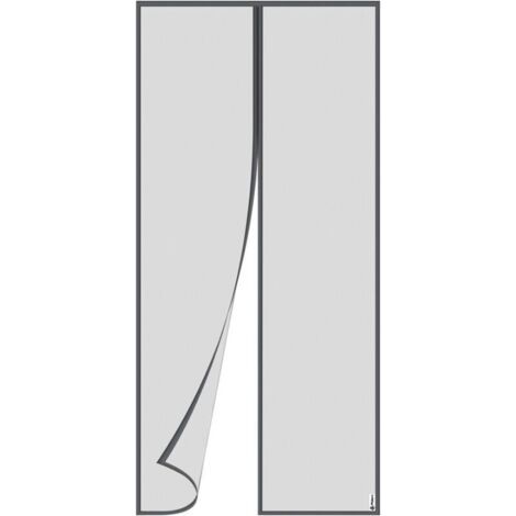 Moustiquaire Porte Magnétique 36 x 82 Pouce Moustiquaire Rideau Moustiquaire Magnétique Noire Rideau pour Portes Fenêtres Anti Moustiques Mouches (Gris, 90x210 CM) (1/5)