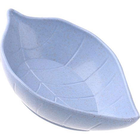 Petit plat polyvalent en forme de feuille, couleur rafraîchissante, sûr et durable, pour la cuisine à la maison (bleu).