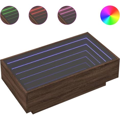 Maison Exclusive - LED-Couchtisch Braun Eichen-Optik 90x50x30 cm