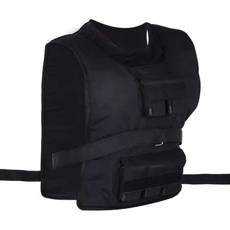 Gilets lestés 30kg-Musculation réglable-Tissu Oxford-Fer noir-Entraînement complet-36x5x52(cm) (1/5)