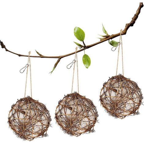 Boules En Rotin - Boules Tressées À La Main Pour Décoration Intérieure Extérieure - Remplissage Pour Bol Ou Vase - Jouet Pour Oiseaux Et Lapins - 3 Pièces (1/5)