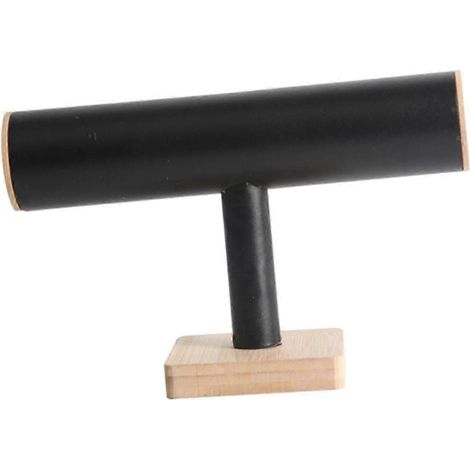 Armbandständer, Armreifhalter, Schmuckaufbewahrungsturm aus Holz mit T-förmigem Bügel, robuste Fotorequisite, hochwertige Verarbeitung, dekorative Uhrenhalterung-Black (1/5)