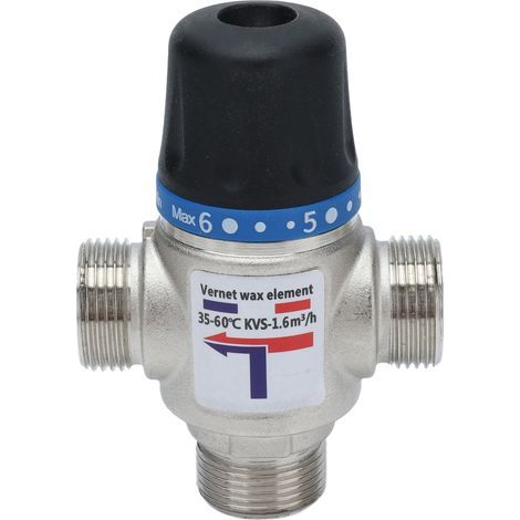New G3/4"/G1" Brass Electroplated Nickel Thermostatic Mixing Valve with External Thread G3/4" (1/4)