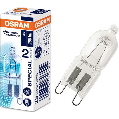 Osram Halopin Backofen-Halogenlampe, G9, 25 W, 260 lm, warmweißes Licht (2700 K), Energieklasse G (1/5)