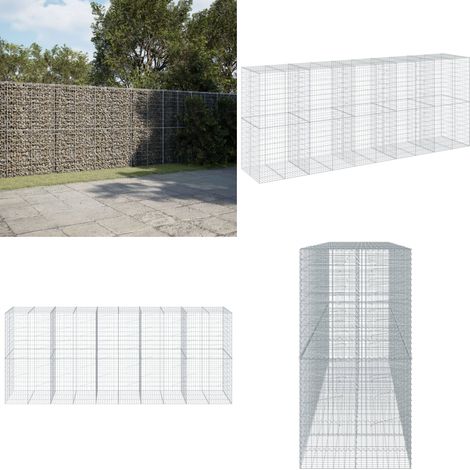 vidaXL Gabione mit Deckel 500x100x200 cm Verzinktes Eisen (1/5)