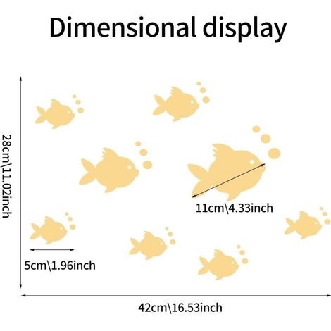 3D-Acryl-Wandaufkleber Fische und Blasen