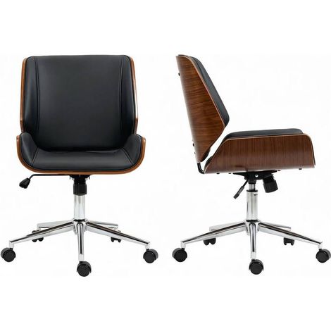 Sedia da ufficio ergonomica regolabile girevole con ruote in legno e acciaio MODENUIT (1/5)
