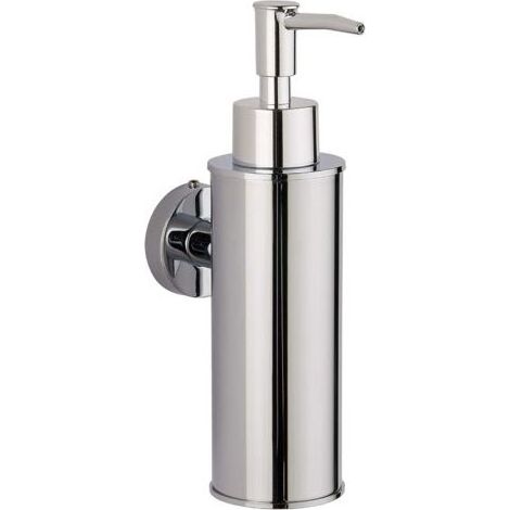 PA Distributeur de savon mural en acier inoxydable 304 (rond, chromé) pour salle de bain, cuisine, décoration d'intérieur (1/5)