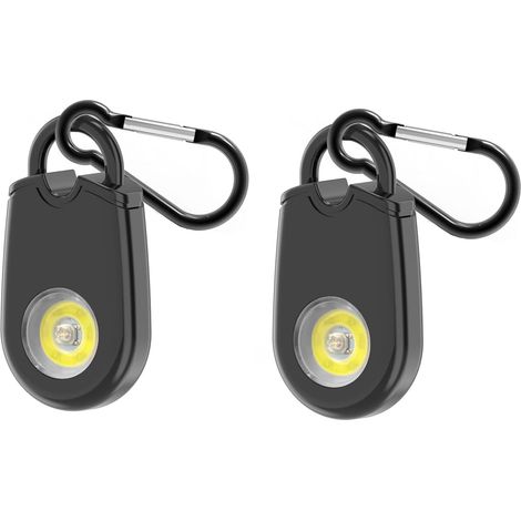 Porte-clés Alarme Personnelle 2 Paquets avec Lumière Stroboscopique 125dB Alarme Sécurité d'urgence pour Femmes Enfants Personnes âgées Hommes Dispositif d'alerte Sécurité Portable Noir (1/5)