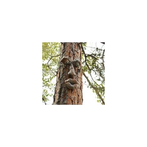 Décorations 3D en Forme de Visage d'arbre de Vieil Homme, Sculpture Amusante de Visage de Vieil Homme, décoration de Jardin fantaisiste (B)