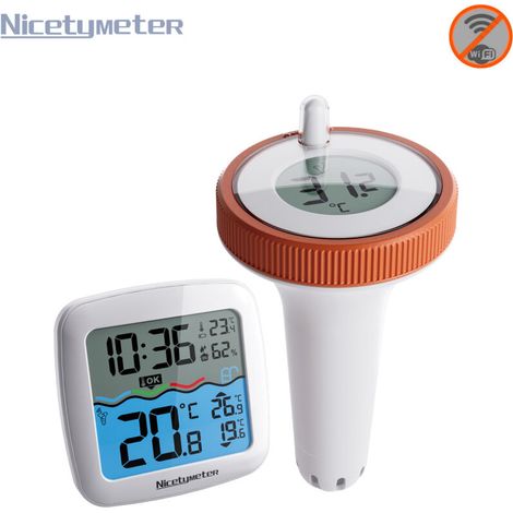 Thermomètre Intérieur et Extérieur Flottant sans Fil,Piscine Thermomètre Flottant Jauge,Thermomètre de Piscine Numérique pour Bassin de Spa de Piscine Intérieure Extérieure (1/4)