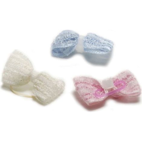 Set 50 pz fiocchetti in pizzo rigidi per toelettaura 1,5x3 cm 1 g (1/2)