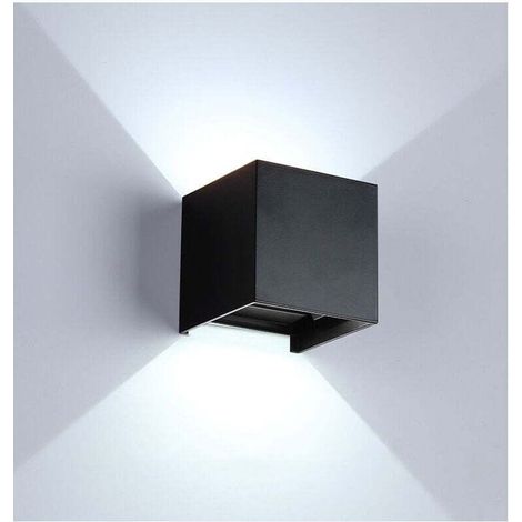 Wall light for interior and exterior, 12 W, 6000-6500 K, adjustable hazard angle, IP65, water resistant, color black (1/4)