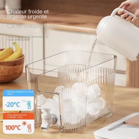 Distributeur de boissons design de 6 litres avec robinet - Distributeur de Limonade de 6 litres, pour jus, Lait, thé glacé, Eau (1/4)
