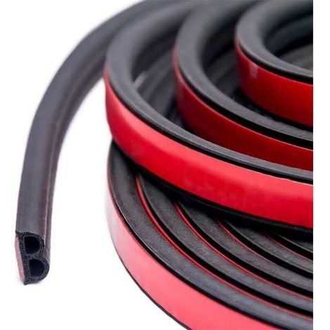 Universelles selbstklebendes Dichtungsband von 10 Metern Länge, 13,5 mm breit x 0,6 mm dick, geeignet für Türen und Fenster mit Abdeckungen (2 Rollen à 5 Meter).