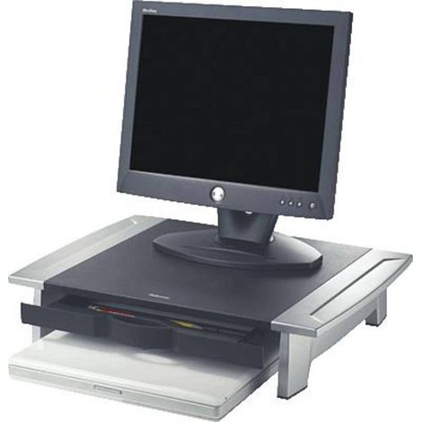 Rialzo per monitor Fellowes 80311 Range Altezza: 10 fino a 15 cm Nero, Argento