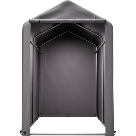 Garage per bicicletta 187 x 100 x 160 cm grigio scuro in acciaio e PE (1/5)