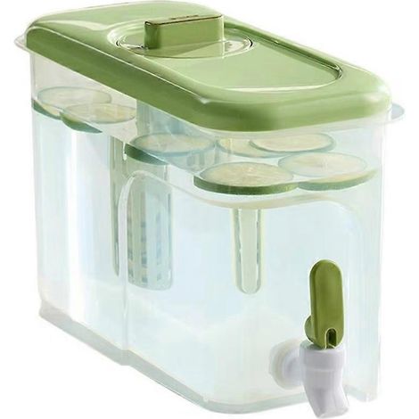 Distributeur de boissons, distributeur de limonade réutilisable avec robinet et couvercle, grand récipient pour boissons, fût de jus froid B-JBMEDIA (1/4)