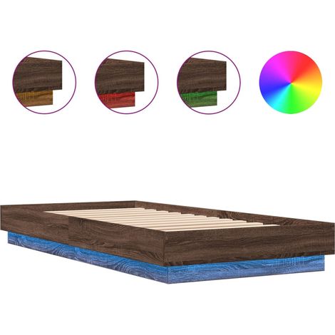 Maison Exclusive - Estructura de cama con luces LED roble marrón (1/5)