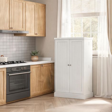Buffet coloris blanc en MDF 60 x 30 x 104 cm (1/5)