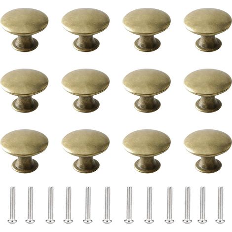 Bouton De Meuble Vintage, 24 pièces Bouton De Porte De Placard, Bouton De Meuble, Poignée Meuble Laiton, Poignée Laiton, Convient pour les cuisines et les salles de bains, Diamètre : 30 mm. (1/5)