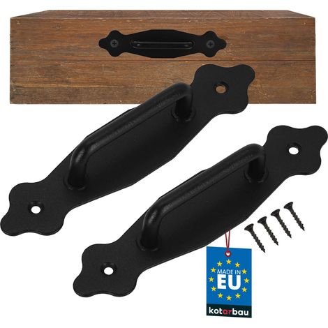 KOTARBAU® Lot de 2 Poignée de Meuble - Poignée Porte Coulissante 155 mm - Poignée de Tiroir - Poignée d’armoire - Poignee de Meuble Cuisine - Acier avec Revêtement par Poudre - Noir (1/4)