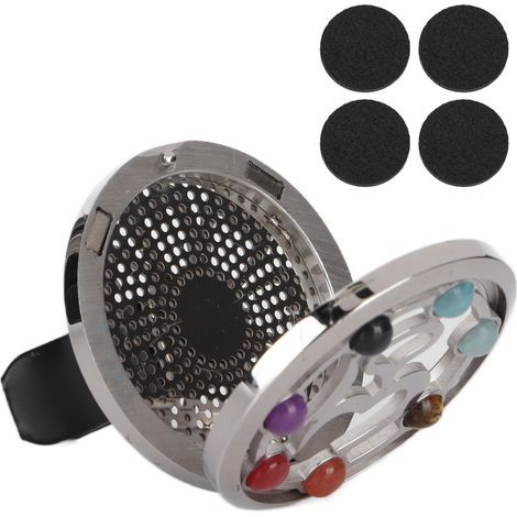 Auto-Diffusor für ätherische Öle, Lüftungsschlitzclip aus Edelstahl, Lufterfrischer mit 4 Aromatherapie-Nachfüllpackungen (1/5)