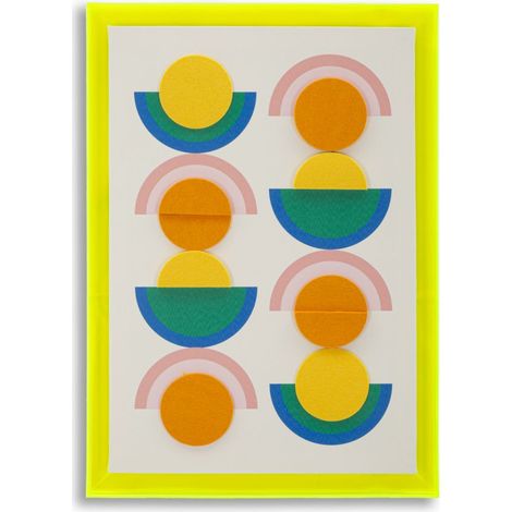 Stampa su tela Pop Art modello B con cornice giallo fluo