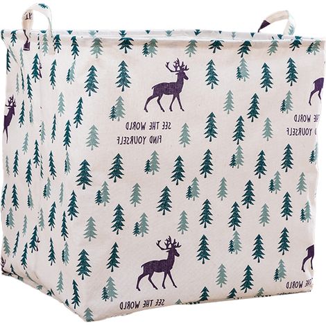 Panier De Rangement - Pour Couettes Et Linge - Pliable - En Tissu Non Tissé Et Coton - Avec Cordon De Fermeture - 1 Pièce (1/5)