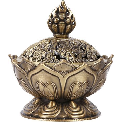 Vintage backflow incense burner, cone holder, home decor, trendy (Bronze) (1/5)