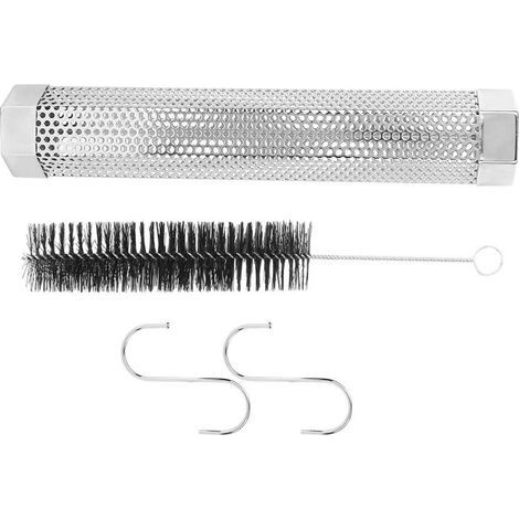 Tube à Fumée Hexagonale en Acier Inoxydable 12in pour Barbecue avec Crochet Brosse (1/5)