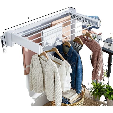 Tendedero, diseño que ahorra espacio, extensible y plegable, 70 cm (1/2)