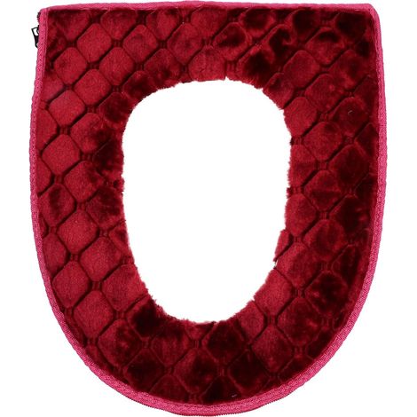 Coussinet de Siège de Toilette en Peluche Épaisse, Doux et Flexible, Facile à Monter et Démonter, Adapté Maison Salle de Bain, Protège-siège Confortable et Chaud (1/5)