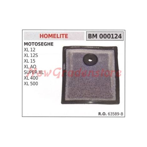 HOMELITE Luftfilter XL 12 12S 15 AO Motorsäge 000124