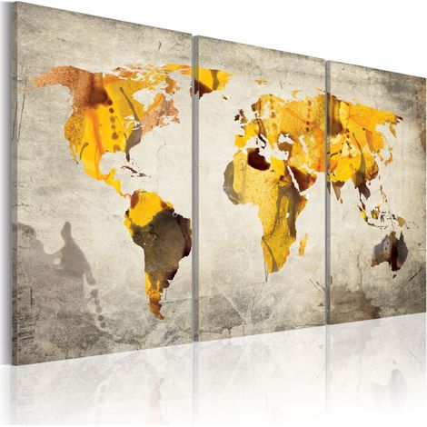 Tableau Imprimé 3 Panneaux "Continents Ensoleillés" 40 x 60 cm (1/2)