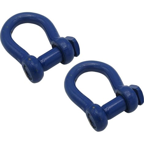 Painted Trawler Bow Shackle Square Head Pin 12MM (Blue Fishing Boat Connector Marine Omega)