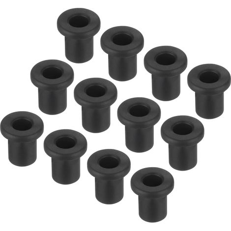 Lot de 15 passe-câbles en caoutchouc en forme de T, diamètre 8 mm, diamètre intérieur 4 mm, hauteur 10 mm, joint noir, flexibles pour gaines de câbles. (1/5)