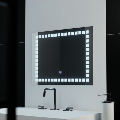 Miroir LED Rectangulaire 80x60cm Grid Light Basic Touch (1/4)