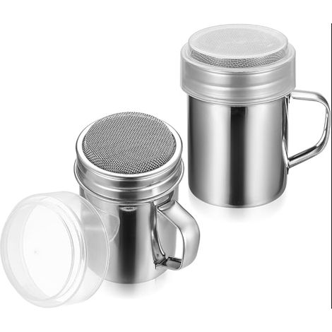 Mini Salieres et Poivrieres, Petits Salières Shakers à épices Sucre Glace en Acier Inoxydable, de Table pour Sel Herbes Cappuccino Cacao Café Farine (1/5)