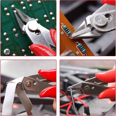 Lot de 6 pinces coupantes diagonales 5 pouces – Pince à dénuder et couper – Pour modélisme, bijouterie, électronique et petits câbles (1/3)