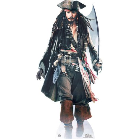 Figurine en carton Johnny Depp - Capitaine Jack Sparrow Hauteur 184 cm (1/5)