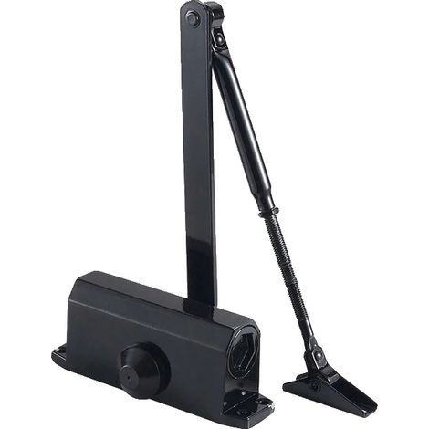 Cierrapuertas hidráulico ajustable, capacidad de 80 kg, negro S (1/2)
