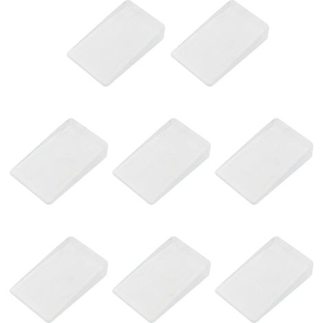 Lot de 8 cales transparentes en PVC de 4,8 x 2,8 x 1 cm, réglables, pour meubles et canapés. Elles sont conçues pour être facilement nivelées. Idéales pour les meubles et les canapés. (1/5)
